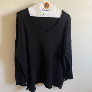 Black v-neck sweater